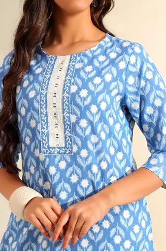 Inara cerulean floral suit set