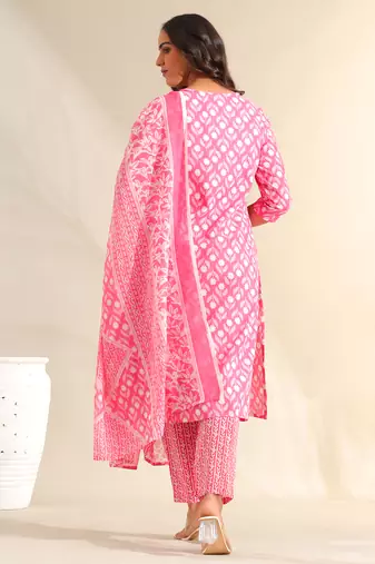 Amrita fuchsia garden suit set