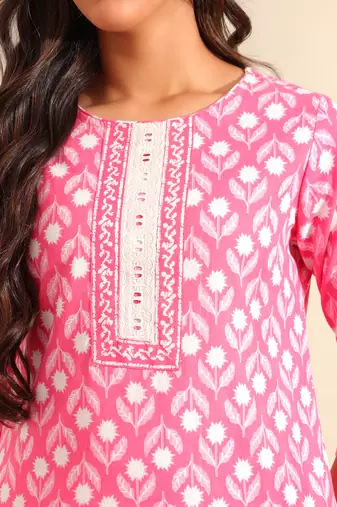 Amrita fuchsia garden suit set