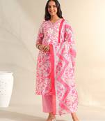 Ahana rosewater floral suit set