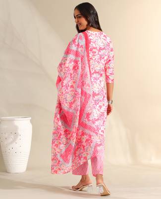 Ahana rosewater floral suit set 2