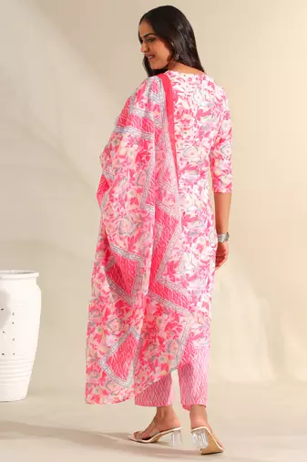 Ahana rosewater floral suit set