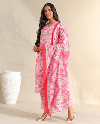 Ahana rosewater floral suit set 3