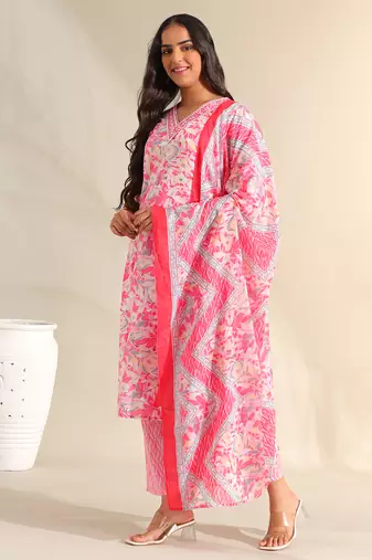 Ahana rosewater floral suit set