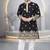 Black color multi thread embroidery work silk kurta payjama set