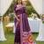 Purple color  Banarasi zari and Meenakari ikkat design Work  Silk saree