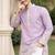 Lavender color multi thread embroidery work silk kurta payjama set