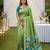 Parrot Green Color  Banarasi zari and Meenakari ikkat design Work  Silk saree