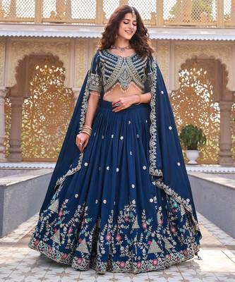 PURE VICHITRA SILK PREMIUM QUALITY WEDDING SPECIAL WESTERN LEHNGHA CHOLI 1