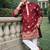 Maroon color multi thread embroidery work silk kurta payjama set