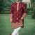 Maroon color multi thread embroidery work silk kurta payjama set