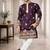 Purple color multi thread embroidery work silk kurta payjama set
