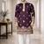Purple color multi thread embroidery work silk kurta payjama set