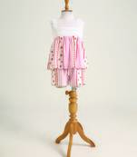 Pink printed cotton co ord set