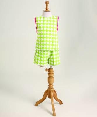 Green printed cotton co ord set 1