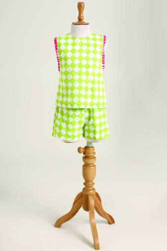 Green printed cotton co ord set