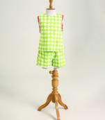 Green printed cotton co ord set