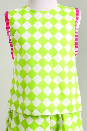 Green printed cotton co ord set