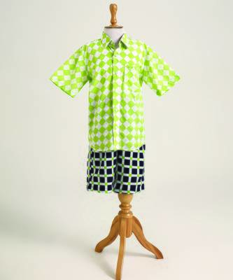 Green printed cotton co ord set 1