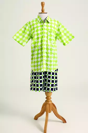 Green printed cotton co ord set
