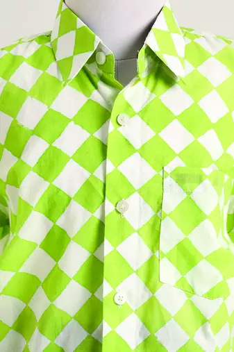 Green printed cotton co ord set