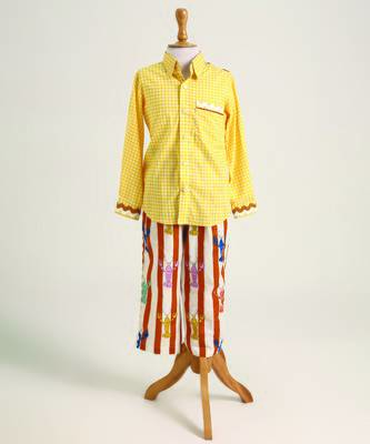 Yellow printed cotton co ord set 1
