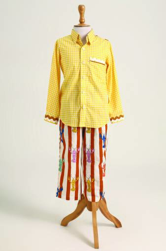 Yellow printed cotton co ord set
