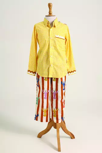 Yellow printed cotton co ord set
