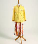 Yellow printed cotton co ord set