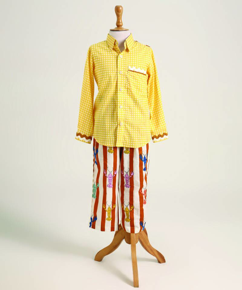 Yellow printed cotton co ord set