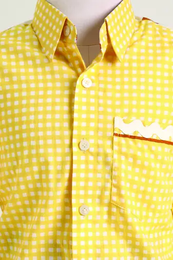 Yellow printed cotton co ord set