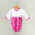 Pink printed cotton romper body suit