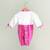 Pink printed cotton romper body suit
