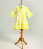 Yellow printed cotton dress
