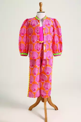 Pink printed cotton  co ord set