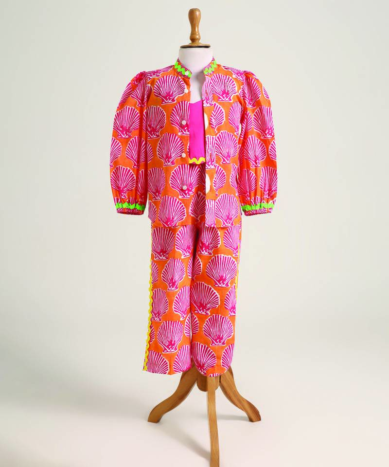 Pink printed cotton  co ord set