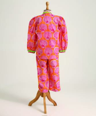 Pink printed cotton  co ord set 2