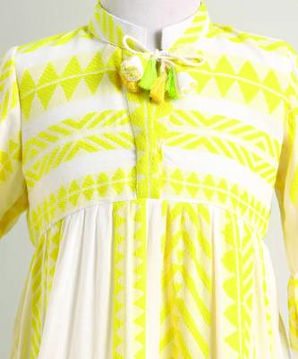 Yellow printed cotton dress 2