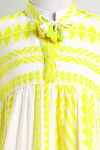 Yellow printed cotton dress