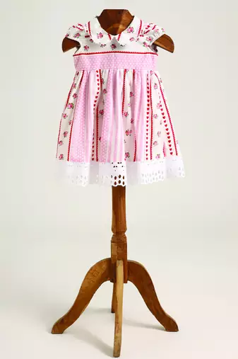 Pink printed cotton dress