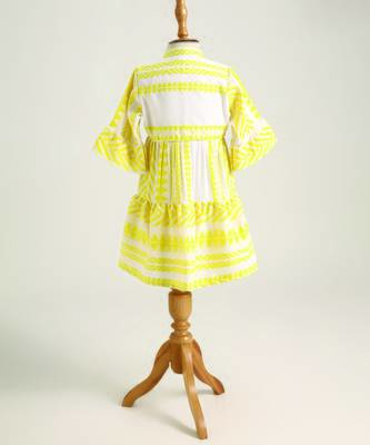 Yellow printed cotton dress 3