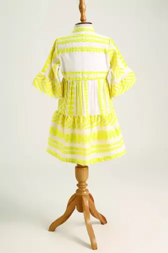 Yellow printed cotton dress