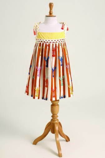 Multicolor printed cotton dress