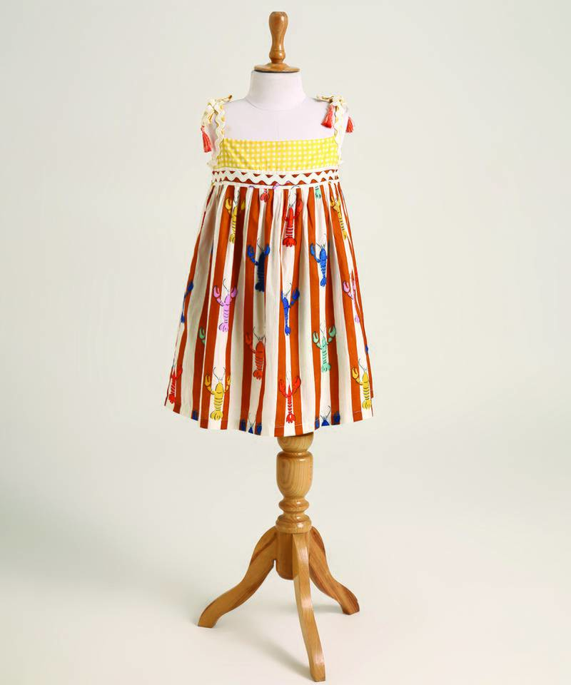 Multicolor printed cotton dress