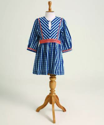 Blue stripes cotton dress 1