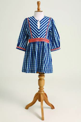Blue stripes cotton dress