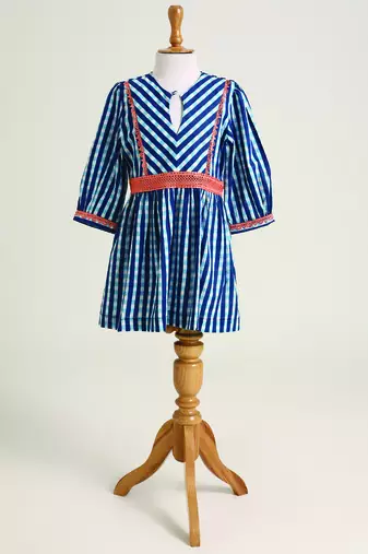 Blue stripes cotton dress