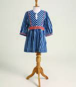 Blue stripes cotton dress