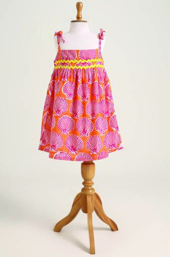 Pink printed cotton dress