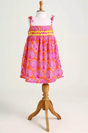 Pink printed cotton dress